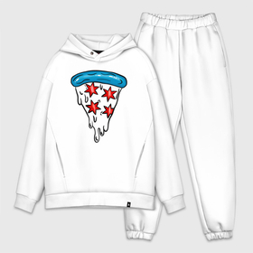Мужской костюм хлопок OVERSIZE с принтом Американская пицца ,  |  | dish | fast food | food | pizza | products | блюдо | еда | пица | пицца | продукты | фастфуд