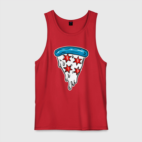 Мужская майка хлопок с принтом Американская пицца , 100% хлопок |  | dish | fast food | food | pizza | products | блюдо | еда | пица | пицца | продукты | фастфуд