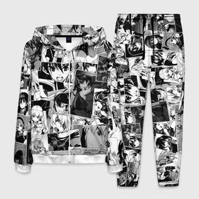 Мужской костюм 3D с принтом Убийца Акамэ pattern в Тюмени, 100% полиэстер | Манжеты и пояс оформлены тканевой резинкой, двухслойный капюшон со шнурком для регулировки, карманы спереди | akame | akame ga kill | anime | leone | mine | tatsumi | акамэ | аниме | анимэ | леоне | майн | тацуми
