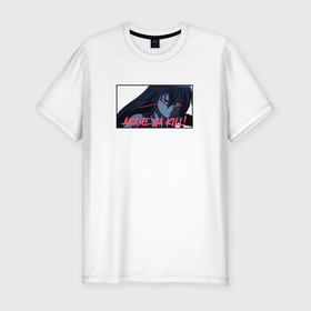 Мужская футболка хлопок Slim с принтом Взгляд Акамэ в Белгороде, 92% хлопок, 8% лайкра | приталенный силуэт, круглый вырез ворота, длина до линии бедра, короткий рукав | akame | akame ga kill | anime | акамэ | аниме | анимэ