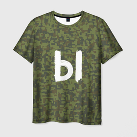 Мужская футболка 3D с принтом Буква Ы в Екатеринбурге, 100% полиэфир | прямой крой, круглый вырез горловины, длина до линии бедер | армия | буква | камуфляж | милитари | хаки