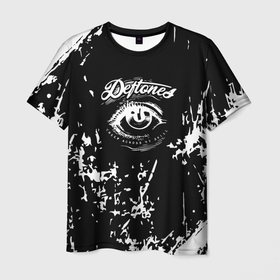 Мужская футболка 3D с принтом deftones   глаз в Санкт-Петербурге, 100% полиэфир | прямой крой, круглый вырез горловины, длина до линии бедер | deftones | hard rock | hip hop | lyrics | metal | music | pop | rock | warner records | рок