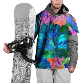 Накидка на куртку 3D с принтом Красочный цветочный паттерн в Кировске, 100% полиэстер |  | fashion | flowers | pattern | petal | лепесток | мода | паттерн | цветы