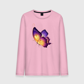 Мужской лонгслив хлопок с принтом Красивая бабочка (A very beautiful butterfly) в Тюмени, 100% хлопок |  | beautiful | butterfly | very | бабочка | красивая | очень