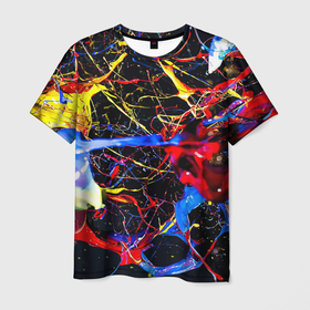 Мужская футболка 3D с принтом Импрессионизм   Vanguard neon pattern в Тюмени, 100% полиэфир | прямой крой, круглый вырез горловины, длина до линии бедер | color | fashion | imressionism | neon | paint | pattern | vanguard | авангард | импрессионизм | краска | мода | неон | узор | цвет