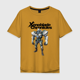 Мужская футболка хлопок Oversize с принтом Xenoblade Chronicles   Nintendo   Video Game в Белгороде, 100% хлопок | свободный крой, круглый ворот, “спинка” длиннее передней части | hero | nintendo | video game | xenoblade chronicles | видеоигра | герой | нинтендо | хроники ксеноблейда
