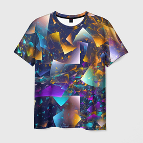 Мужская футболка 3D с принтом Expressive pattern   Vanguard в Санкт-Петербурге, 100% полиэфир | прямой крой, круглый вырез горловины, длина до линии бедер | abstraction | expression | fashion | pattern | vanguard | абстракция | авангард | мода | узор | экспрессия
