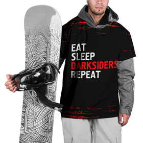 Накидка на куртку 3D с принтом Eat Sleep Darksiders Repeat | Краска в Кировске, 100% полиэстер |  | Тематика изображения на принте: darksiders | eat sleep darksiders repeat | logo | paint | брызги | дарксайдс | игра | игры | краска | лого | логотип | символ