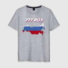 Мужская футболка хлопок с принтом Москва 777 регион в Белгороде, 100% хлопок | прямой крой, круглый вырез горловины, длина до линии бедер, слегка спущенное плечо. | 777 | 777 rus | 777 регион | код региона | москва | регионы | регионы россии | регионы рф