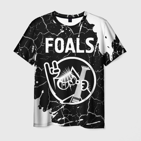 Мужская футболка 3D с принтом Foals + КОТ + Краска в Белгороде, 100% полиэфир | прямой крой, круглый вырез горловины, длина до линии бедер | Тематика изображения на принте: band | foals | metal | paint | rock | брызги | группа | кот | краска | рок | фоалс