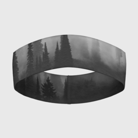 Повязка на голову 3D с принтом Туманный лес  туман в Курске,  |  | forest | деревья | дым | лес | мрачный лес | природа | туман | туманный лес