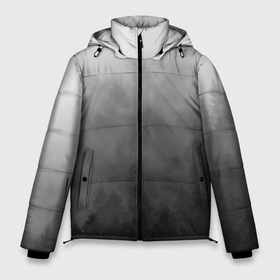 Мужская зимняя куртка 3D с принтом Темный лес   туман в Санкт-Петербурге, верх — 100% полиэстер; подкладка — 100% полиэстер; утеплитель — 100% полиэстер | длина ниже бедра, свободный силуэт Оверсайз. Есть воротник-стойка, отстегивающийся капюшон и ветрозащитная планка. 

Боковые карманы с листочкой на кнопках и внутренний карман на молнии. | forest | деревья | дым | лес | мрачный лес | природа | туман | туманный лес