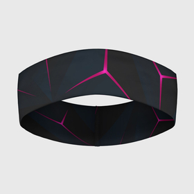 Повязка на голову 3D с принтом Неоновые углы На черном Фоне в Петрозаводске,  |  | angle | black | purple | red | triangles | красный | объемные фигуры | треугольники | угол | фиолетовые | черный
