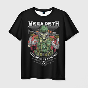 Мужская футболка 3D с принтом MEGADETH (killing is my business) в Новосибирске, 100% полиэфир | прямой крой, круглый вырез горловины, длина до линии бедер | anarchy | heavy metal | megadeth | music | punks not dead | rock music | rocker | rocknr | slayer | thrash metal | анархия | гаражный рок | гитара | гранж | мегадет | металл | панк рок | рок музыка | рок н ролл | рокер | трэш метал | тяжелый рок