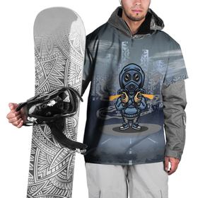 Накидка на куртку 3D с принтом Апокалипсис    Человек в противогазе в Курске, 100% полиэстер |  | Тематика изображения на принте: stalker | апокалипсис | конец света | противогаз | сталкер
