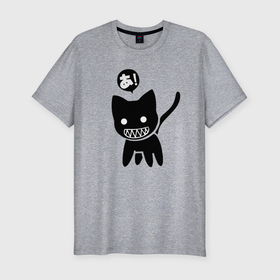 Мужская футболка хлопок Slim с принтом Cat   JDM   Japan в Кировске, 92% хлопок, 8% лайкра | приталенный силуэт, круглый вырез ворота, длина до линии бедра, короткий рукав | cat | eyes | fangs | jaw | meme | paws | tail | глаза | клыки | кот | котёнок | кошка | мем | пасть