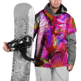 Накидка на куртку 3D с принтом Красочный цветочный паттерн   Floral pattern в Кировске, 100% полиэстер |  | fashion | flowers | pattern | petal | лепесток | мода | узор | цветы