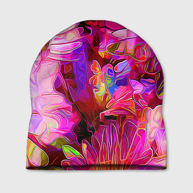 Шапка 3D с принтом Красочный цветочный паттерн   Floral pattern в Кировске, 100% полиэстер | универсальный размер, печать по всей поверхности изделия | fashion | flowers | pattern | petal | лепесток | мода | узор | цветы