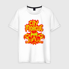 Мужская футболка хлопок с принтом ZillaKami x SosMula City Morgue | Cerberus , 100% хлопок | прямой крой, круглый вырез горловины, длина до линии бедер, слегка спущенное плечо. | cerberus | city | citymorgue | morgue | sos mula | sosmula | zilla kami | zillakami | цербер