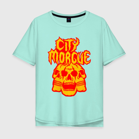Мужская футболка хлопок Oversize с принтом ZillaKami x SosMula City Morgue | Skulls , 100% хлопок | свободный крой, круглый ворот, “спинка” длиннее передней части | city | citymorgue | morgue | skulls | sos mula | sosmula | zilla kami | zillakami | черепа