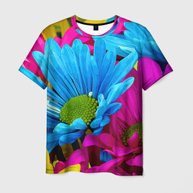 Мужская футболка 3D с принтом Ромашки   Pattern , 100% полиэфир | прямой крой, круглый вырез горловины, длина до линии бедер | chamomile | color | flower | petal | лепесток | ромашка | цвет | цветок