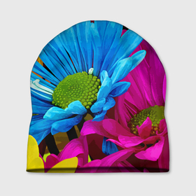 Шапка 3D с принтом Ромашки   Pattern в Екатеринбурге, 100% полиэстер | универсальный размер, печать по всей поверхности изделия | chamomile | color | flower | petal | лепесток | ромашка | цвет | цветок
