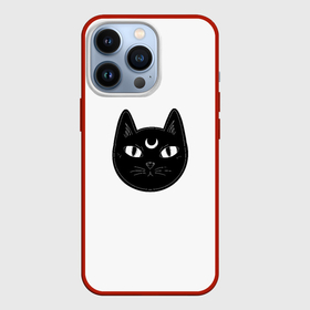 Чехол для iPhone 13 Pro с принтом Чёрный мистический кот с полумесяцем в Тюмени,  |  | 