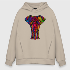 Мужское худи Oversize хлопок с принтом Психоделически раскрашенный слон в Новосибирске, френч-терри — 70% хлопок, 30% полиэстер. Мягкий теплый начес внутри —100% хлопок | боковые карманы, эластичные манжеты и нижняя кромка, капюшон на магнитной кнопке | elephant | psychedelic | азиатский слон | лесной слон | медитация | метаморфоза | очевидный | психоделика | психоделическая | саванный слон | слон | слоник | слоновий | слоняра | сознание | цветная | элефант