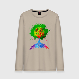 Мужской лонгслив хлопок с принтом Радужное дерево жизни в Тюмени, 100% хлопок |  | psychedelic | rainbow tree of life | медитация | метаморфоза | очевидный | психоделика | психоделическая | сознание | цветная | яркая