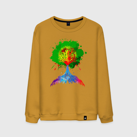 Мужской свитшот хлопок с принтом Радужное дерево жизни в Курске, 100% хлопок |  | psychedelic | rainbow tree of life | медитация | метаморфоза | очевидный | психоделика | психоделическая | сознание | цветная | яркая