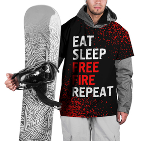 Накидка на куртку 3D с принтом Eat Sleep Free Fire Repeat | Арт , 100% полиэстер |  | Тематика изображения на принте: eat sleep free fire repeat | fire | free | garena | logo | гарена | игра | игры | краска | лого | логотип | символ | спрей | фаер | фри