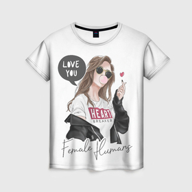 Женская футболка 3D с принтом Осторожно Я разбиваю сердца. в Тюмени, 100% полиэфир ( синтетическое хлопкоподобное полотно) | прямой крой, круглый вырез горловины, длина до линии бедер | английский | гламур | двоим | девушка | любовь | надпись | отношения | пафос | сердце