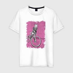 Мужская футболка хлопок с принтом Байк Панк Лисичка в Белгороде, 100% хлопок | прямой крой, круглый вырез горловины, длина до линии бедер, слегка спущенное плечо. | bike | mtb | punk | анархия | байк | байкер | вело | велосипед | гонщик | город | катание | лето | лиса | лисичка | мтб | панк | райдер | спорт | улица | уличный | фикс