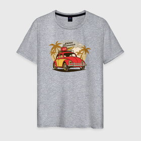 Мужская футболка хлопок с принтом Enjoy Summer car в Рязани, 100% хлопок | прямой крой, круглый вырез горловины, длина до линии бедер, слегка спущенное плечо. | summer car | автомобиль | летнее | летнее авто | лето | путешествие