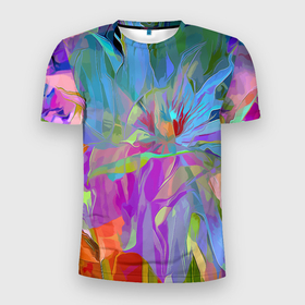 Мужская футболка 3D Slim с принтом Abstract color pattern   Summer 2022 , 100% полиэстер с улучшенными характеристиками | приталенный силуэт, круглая горловина, широкие плечи, сужается к линии бедра | abstraction | fashion | flowers | pattern | summer | абстракция | лето | мода | узор | цветы