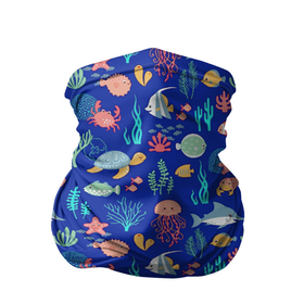 Бандана-труба 3D с принтом Морские Рыбки 3D в Санкт-Петербурге, 100% полиэстер, ткань с особыми свойствами — Activecool | плотность 150‒180 г/м2; хорошо тянется, но сохраняет форму | бассейн | для бассейна | море | морские | отпуск | пляж | пляжный | рыбки | рыбы | с рыбой