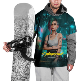 Накидка на куртку 3D с принтом Judy Cyberpunk 2077 в Тюмени, 100% полиэстер |  | 