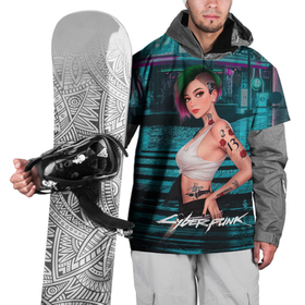 Накидка на куртку 3D с принтом Judy Cyberpunk2077 art , 100% полиэстер |  | Тематика изображения на принте: 