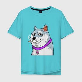 Мужская футболка хлопок Oversize с принтом NFT Doge , 100% хлопок | свободный крой, круглый ворот, “спинка” длиннее передней части | 