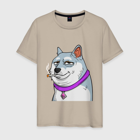 Мужская футболка хлопок с принтом NFT Doge в Тюмени, 100% хлопок | прямой крой, круглый вырез горловины, длина до линии бедер, слегка спущенное плечо. | 