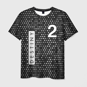 Мужская футболка 3D с принтом DESTINY 2 + Космос в Белгороде, 100% полиэфир | прямой крой, круглый вырез горловины, длина до линии бедер | destiny | destiny 2 | logo | mmo | mmorpg | online | rpg | дестини | дестини 2 | звезды | игра | игры | космос | лого | логотип | ммо | мморпг | онлайн | рпг | символ | символы