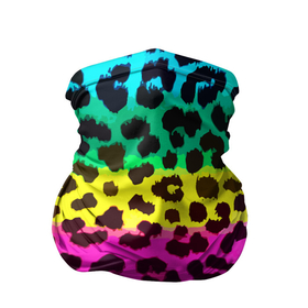 Бандана-труба 3D с принтом Leopard Pattern   Neon в Екатеринбурге, 100% полиэстер, ткань с особыми свойствами — Activecool | плотность 150‒180 г/м2; хорошо тянется, но сохраняет форму | Тематика изображения на принте: fashion | leopard | neon | pattern | skin | vanguard | авангард | леопард | мода | неон | узор