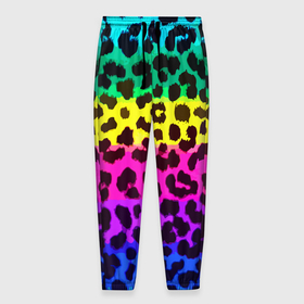Мужские брюки 3D с принтом Leopard Pattern   Neon , 100% полиэстер | манжеты по низу, эластичный пояс регулируется шнурком, по бокам два кармана без застежек, внутренняя часть кармана из мелкой сетки | fashion | leopard | neon | pattern | skin | vanguard | авангард | леопард | мода | неон | узор