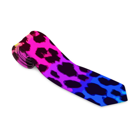 Галстук 3D с принтом Leopard Pattern   Neon , 100% полиэстер | Длина 148 см; Плотность 150-180 г/м2 | Тематика изображения на принте: fashion | leopard | neon | pattern | skin | vanguard | авангард | леопард | мода | неон | узор