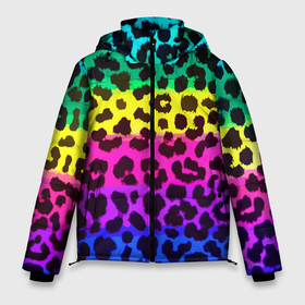 Мужская зимняя куртка 3D с принтом Leopard Pattern   Neon в Петрозаводске, верх — 100% полиэстер; подкладка — 100% полиэстер; утеплитель — 100% полиэстер | длина ниже бедра, свободный силуэт Оверсайз. Есть воротник-стойка, отстегивающийся капюшон и ветрозащитная планка. 

Боковые карманы с листочкой на кнопках и внутренний карман на молнии. | fashion | leopard | neon | pattern | skin | vanguard | авангард | леопард | мода | неон | узор