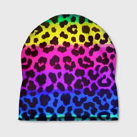 Шапка 3D с принтом Leopard Pattern   Neon в Кировске, 100% полиэстер | универсальный размер, печать по всей поверхности изделия | fashion | leopard | neon | pattern | skin | vanguard | авангард | леопард | мода | неон | узор