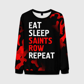 Мужской свитшот 3D с принтом Eat Sleep Saints Row Repeat | Камуфляж в Белгороде, 100% полиэстер с мягким внутренним слоем | круглый вырез горловины, мягкая резинка на манжетах и поясе, свободная посадка по фигуре | eat sleep saints row repeat | logo | row | saints | игра | игры | камуфляж | лого | логотип | милитари | роу | символ | сэйнтс