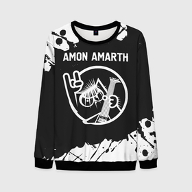 Мужской свитшот 3D с принтом Amon Amarth   КОТ   Брызги в Курске, 100% полиэстер с мягким внутренним слоем | круглый вырез горловины, мягкая резинка на манжетах и поясе, свободная посадка по фигуре | amarth | amon | amon amarth | band | metal | paint | rock | амон амарт | брызги | группа | кот | краска | рок