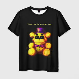 Мужская футболка 3D с принтом Five Nights at Freddys   мишка в Санкт-Петербурге, 100% полиэфир | прямой крой, круглый вырез горловины, длина до линии бедер | 5 ночей с фредди | five nights at freddys | аниматроники | игра | компьютерная игра | медведь | мишка | фредди | фреди