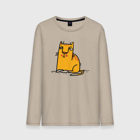 Мужской лонгслив хлопок с принтом Желтый котик в Кировске, 100% хлопок |  | желтый кот | кот | котенок | кошка | рыжий кот